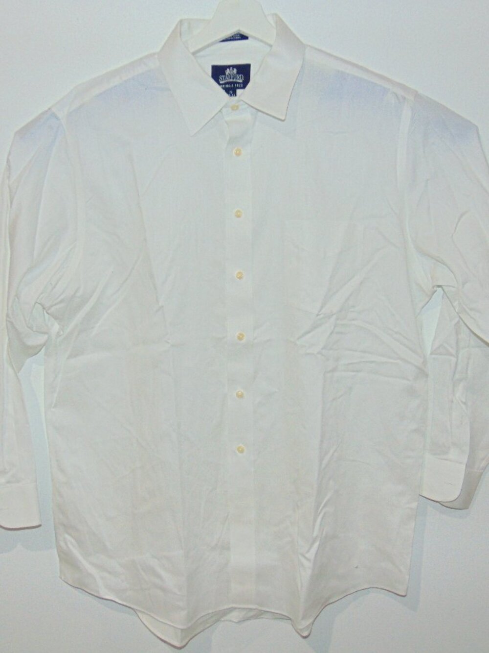 Stafford Performance Super White Dress Long Sleeve Shirt Men’s Size 17 34-35